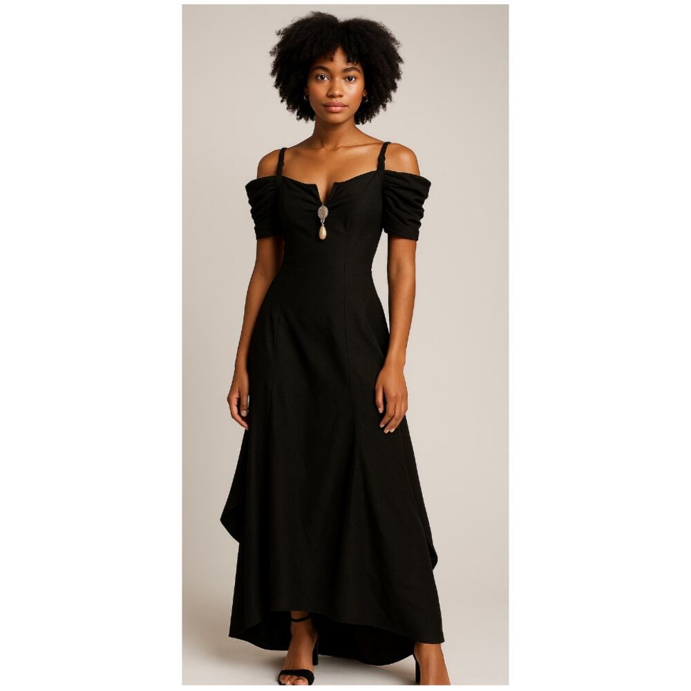 Chic Black Off-Shoulder Maxi Dress